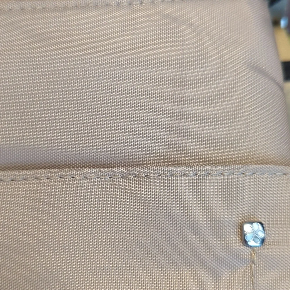 Baggallini Mosey crossbody hobo bag, tan with peach lining - Picture 13 of 13